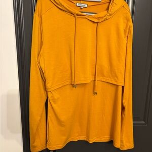 Mustard yellow Hooded nursing Sweatshirt